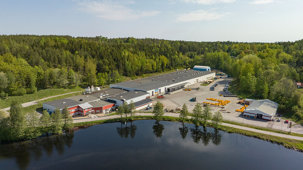 Aerial photo of Väderstad Components in Överum, Sweden