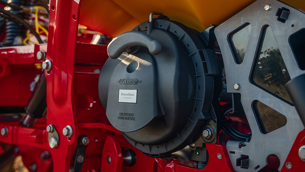 Close-up of the new generation Väderstad row unit for Tempo and Proceed