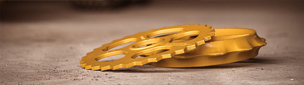 Two Väderstad roller rings laying on the floor