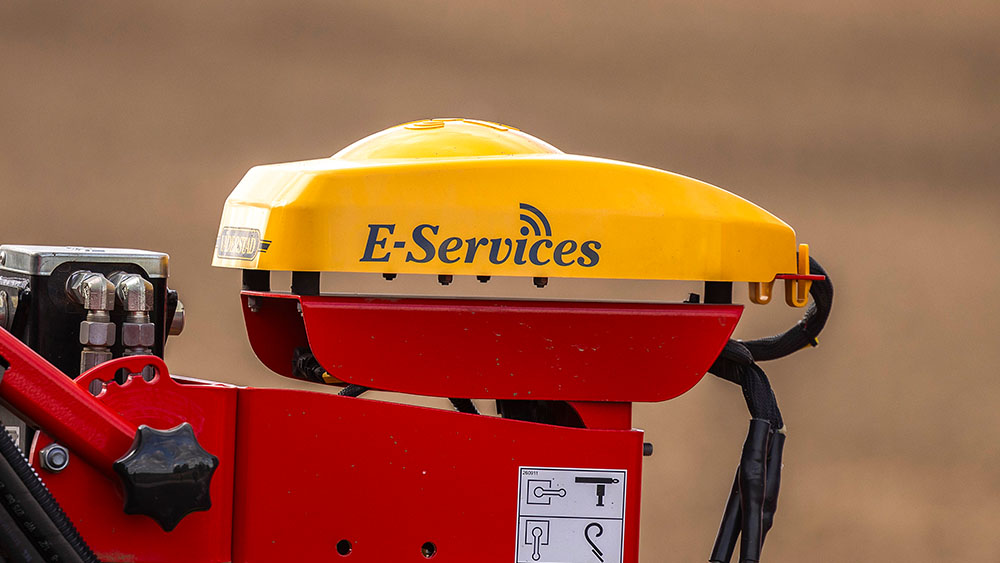 E-services logo on a Väderstad machine