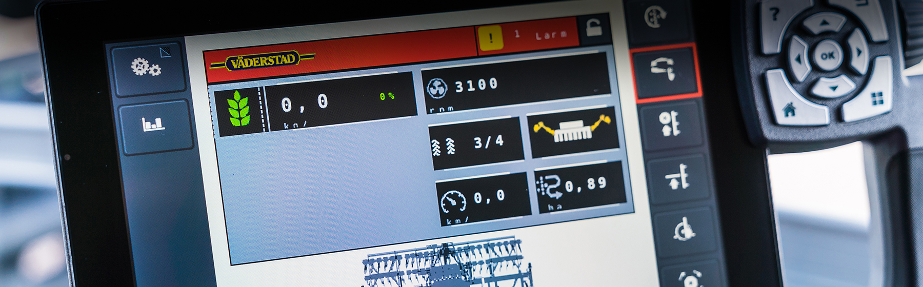 Closeup of ISOBUS virtual terminal