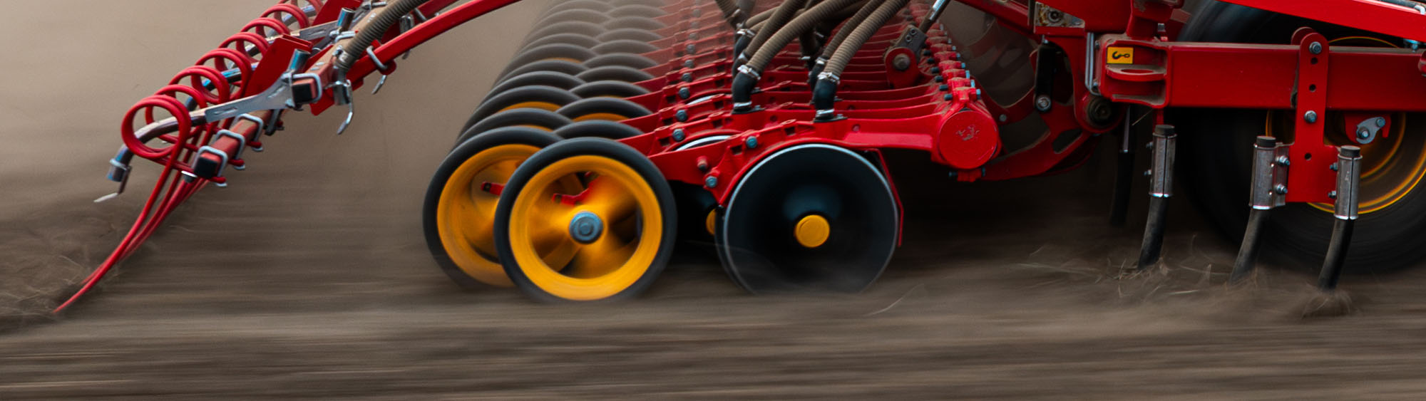 Close-up of Väderstad Spirit seed coulter in the field