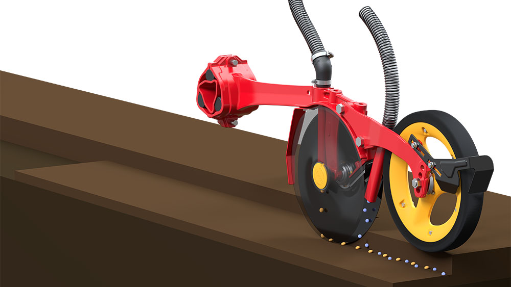 The fertiliser placement of the InLine