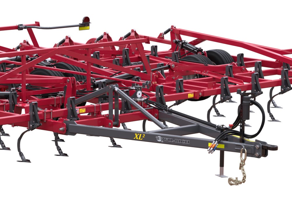 Illustration of the level lift hitch on a Wil-Rich XL2 field cultivator