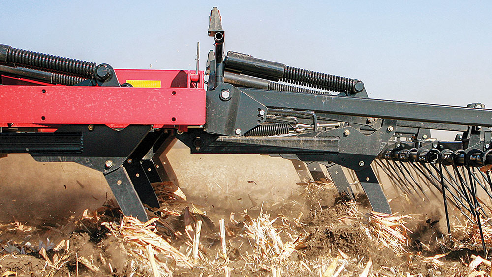 Close-up of the two ranks of tines on a Wil-Rich SoilPro 513
