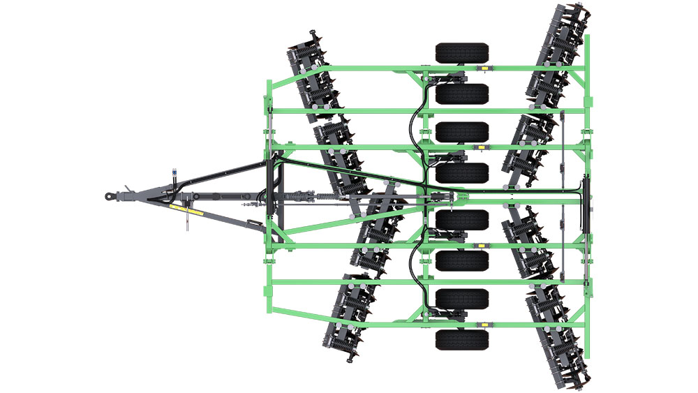 Illustration of the Wishek 842NT tandem disc from above