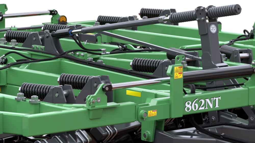 Illustration of the levelling on the Wishek 862NT tandem disc