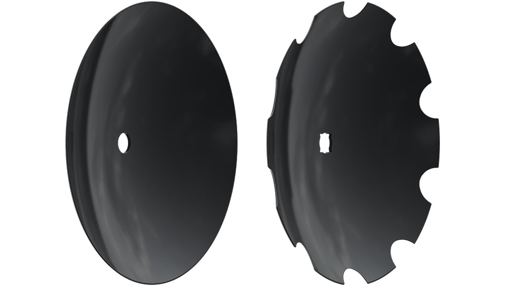 Illustration of different disc options for Wishek 842N Offset Disc cultivator