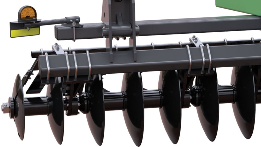 Illustration of the feathering discs on a Wishek 842N Offset Disc