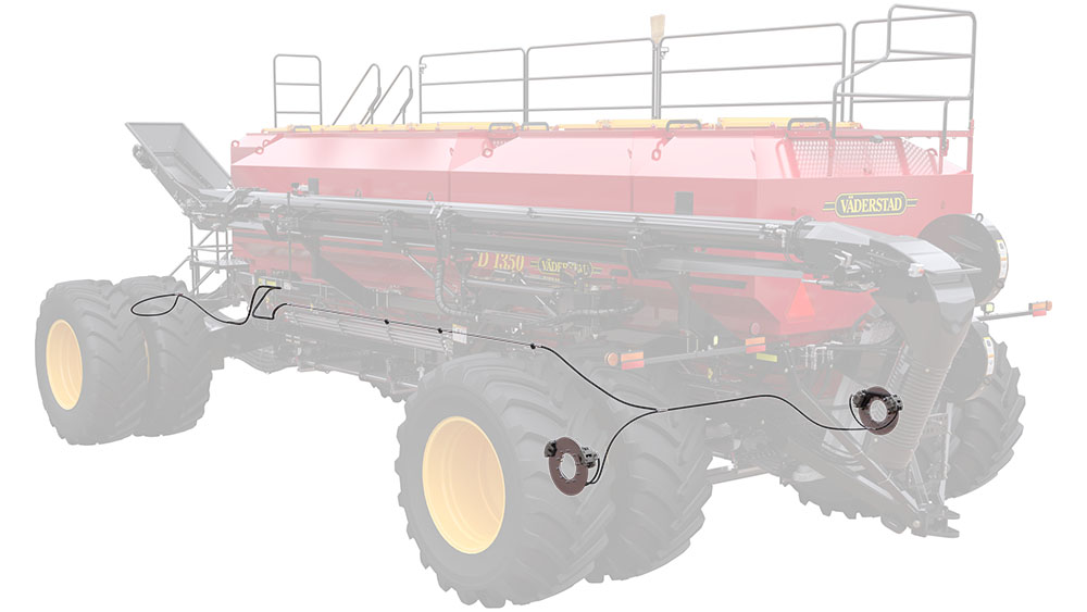 Illustration showing the hydraulic brakes on the Väderstad Precision Delivery Air Cart