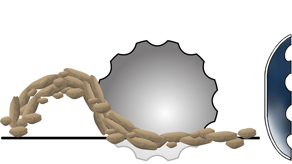 Rendering of a spherical disc working the soil