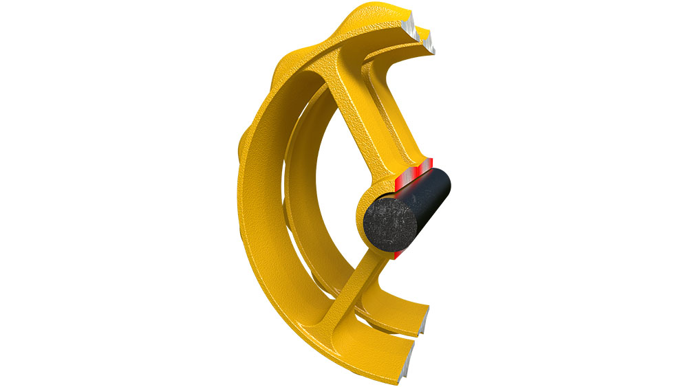 Rendering of roller rings pressed together