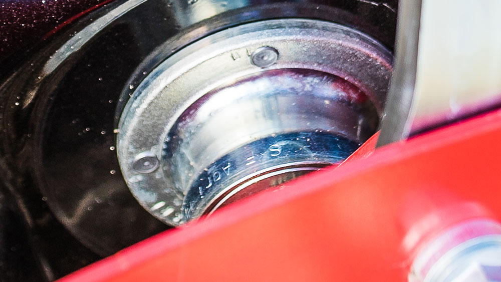 Close-up of a Väderstad hub