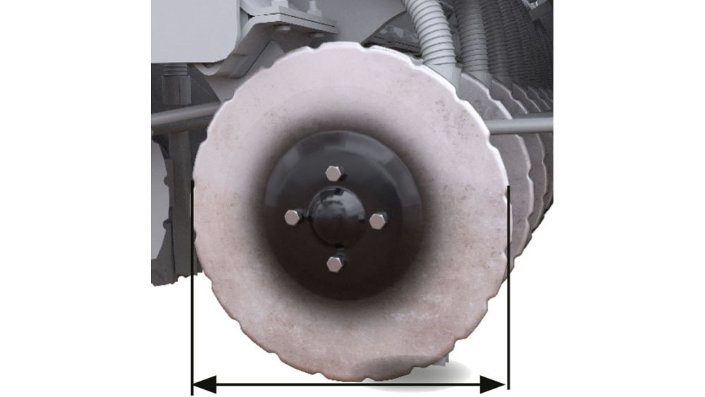 Rendering showing seed discs 410mm wide that don´t need to be replaced
