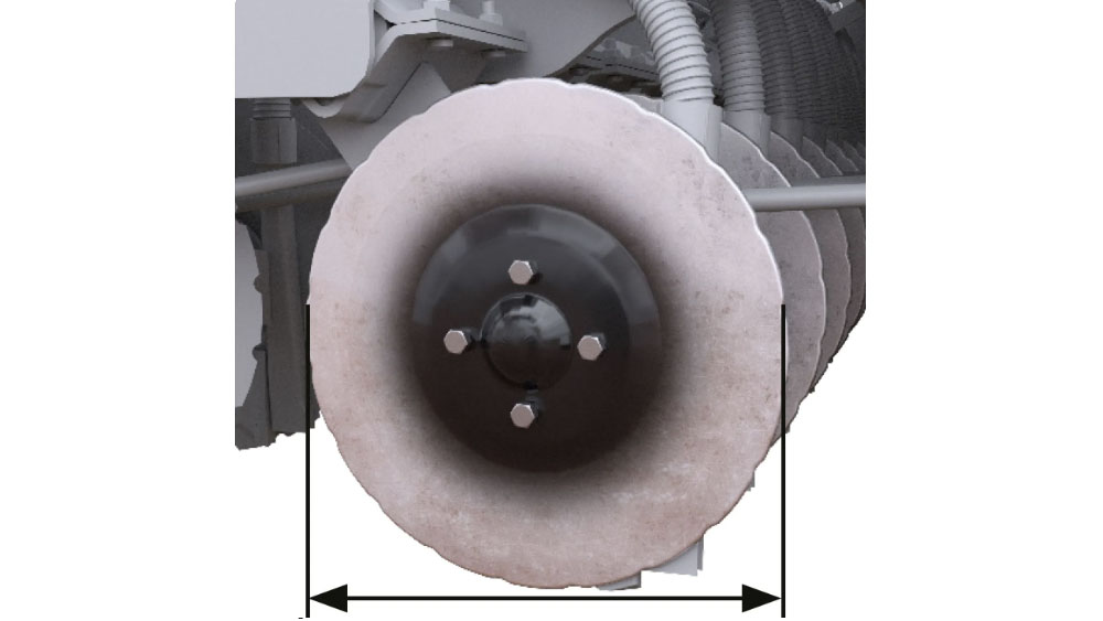 Rendering showing seed discs 390-370mm wide, it is time to order new discs
