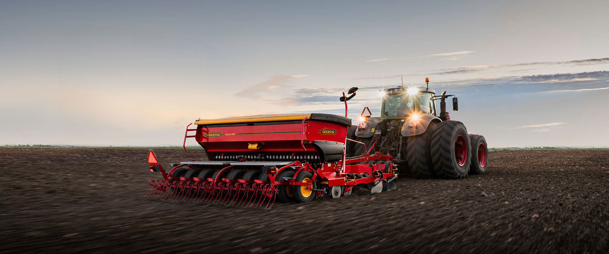 Väderstad Rapid seed drill in a field