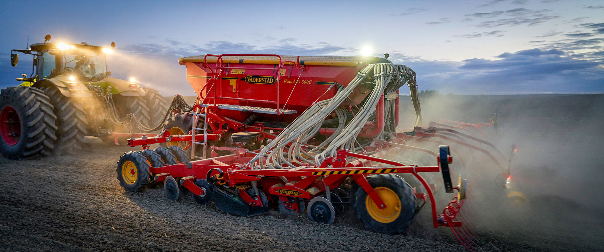 Väderstad Rapid A seed drill in a field