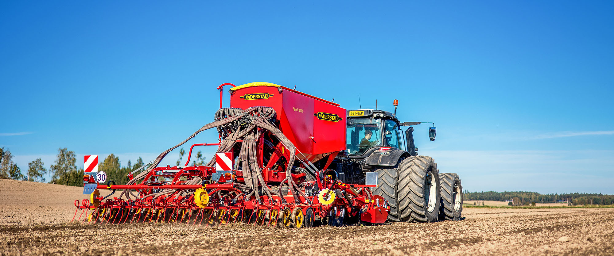 Väderstad Spirit seed drill in a field