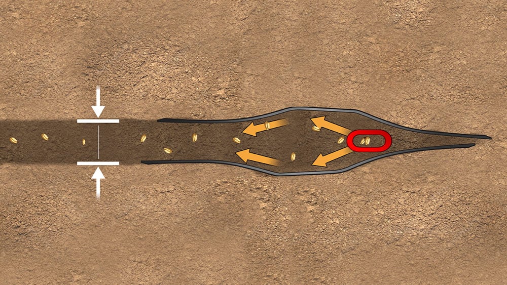 Illustration of a narrow seed slot
