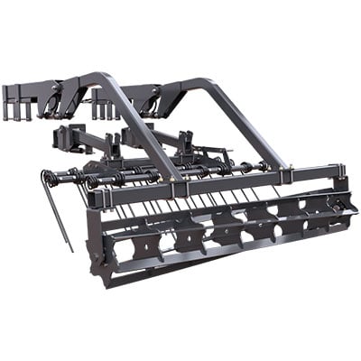 3-bar tine harrow with flat bar rolling basket combination