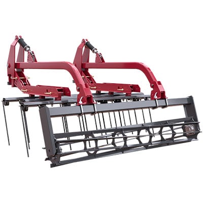 3-bar coil tine harrow w/ rolling basket (flat bar)