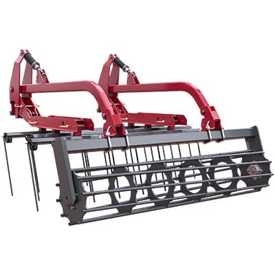 3-bar coil tine harrow w/ rolling basket (round bar)